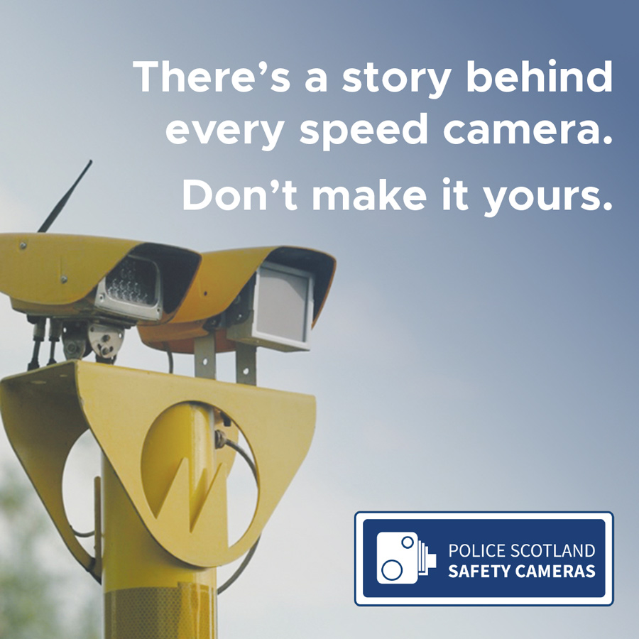 Yellow speed camera in police scotland ad